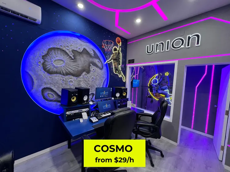 COSMO room set up for an overnight recording session at UNION in Los Angeles